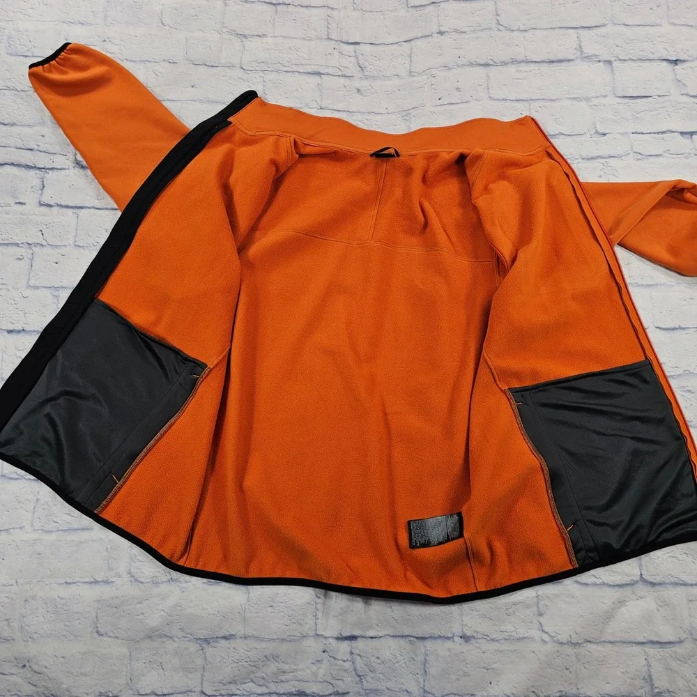 The North Face Crest Full Zip Jacket Mens XL Orange Black Fleece Hiking Active